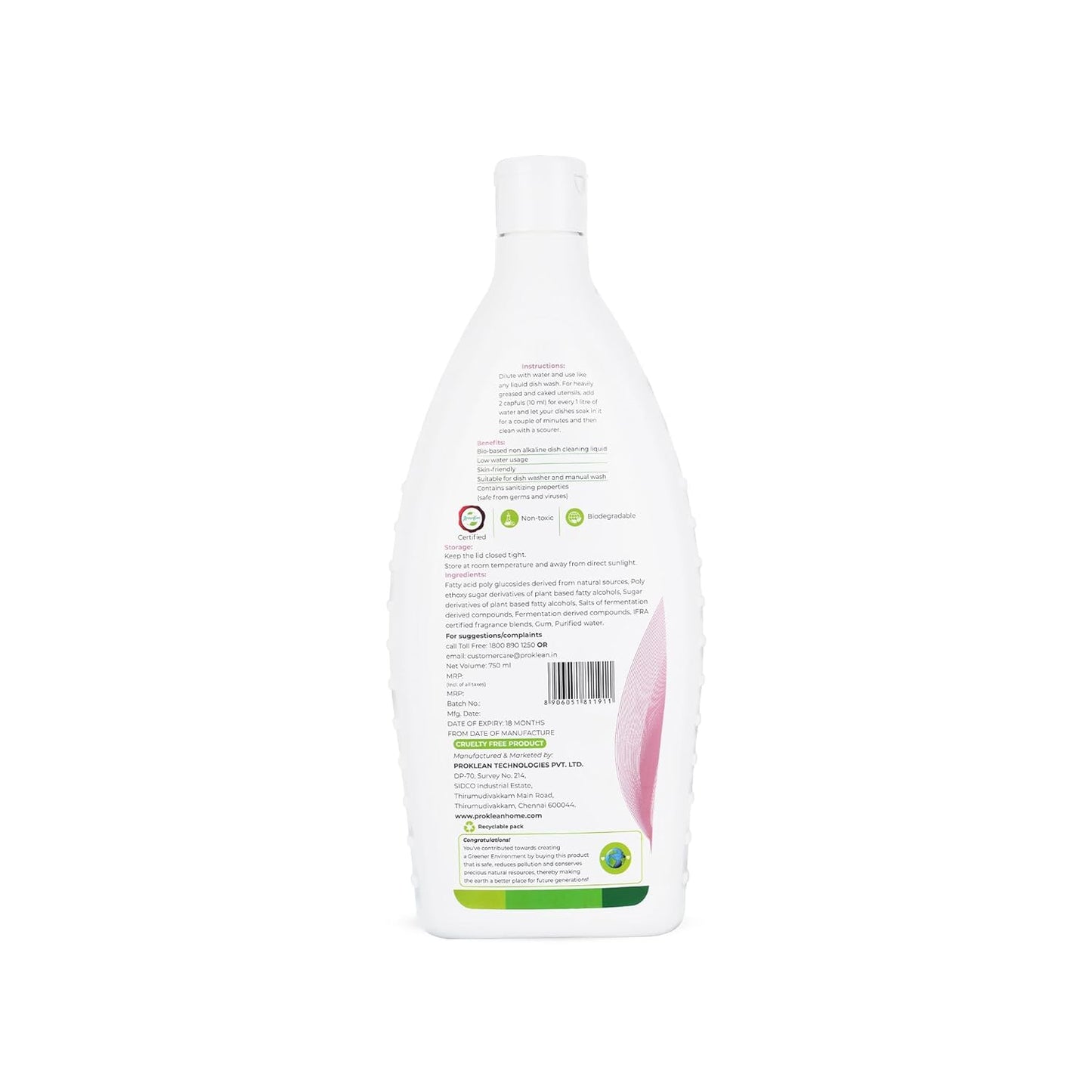 ProDish - Ecofriendly Dish Cleaning Liquid & Sanitiser