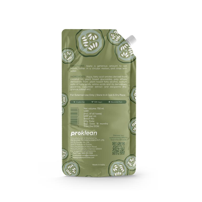 Proklean Biosmic - Ecofriendly Handwash (750Ml - Pouch - 1 no.)