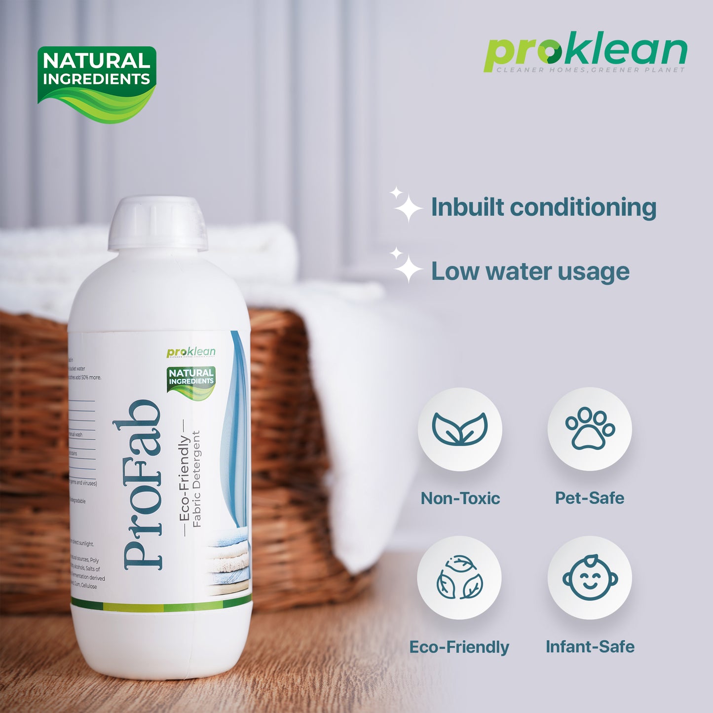 Profab - Eco-friendly Fabric Detergent and Sanitiser(1000 Ml)