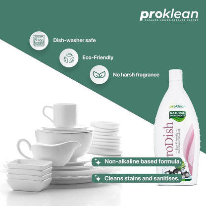 ProDish - Eco-Friendly Dish Cleaning Liquid & Sanitiser 750 ML (Pack of 2)
