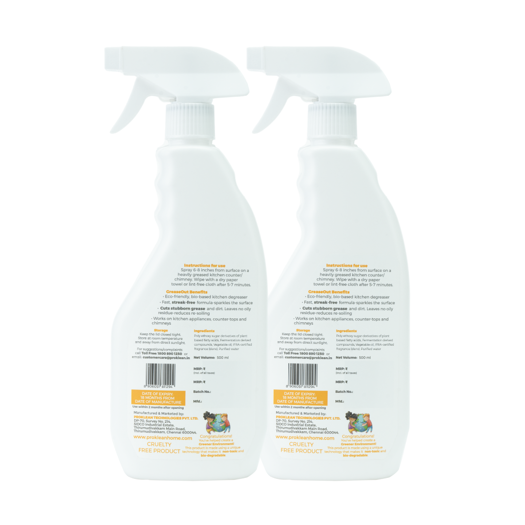 GreaseOut - Ecofriendly Kitchen Degreaser (500 Ml Pack of 2)